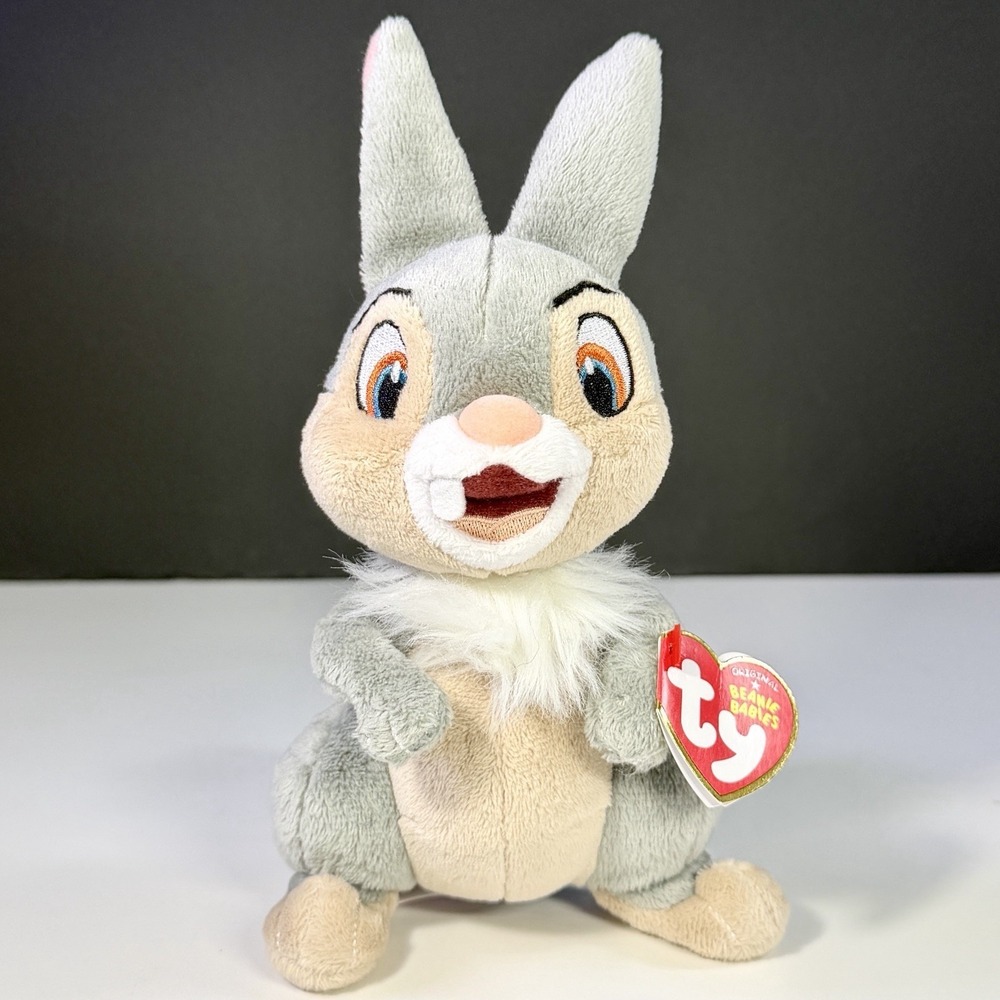 Disney Bambi Thumper TY Beanie Babies Collection Plush Bunny Rabbit Toy NWT